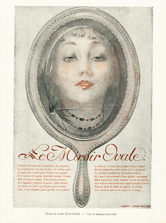 Gerda Wegener 1916 The Oval Mirror, Portrait, Maurice Magre Poem