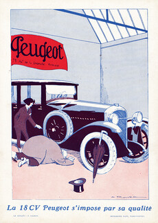 Auguste Roubille 1924 "La 18 CV" Peugeot (Cars)