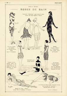 Pigeat 1924 Foll'modes, Robes de bain, Swimwear, Fashion Satire