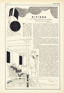 Riviera, 1926 - Drawings by Hemjic New-York-Cannes via London,, Text by Georges Maurevert, Clemansin du Maine, 16 pages
