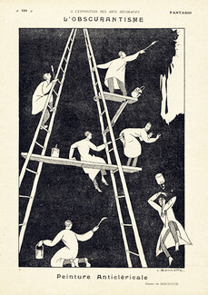 Léon Bonnotte 1925 Obscurantisme, Peinture Anticléricale