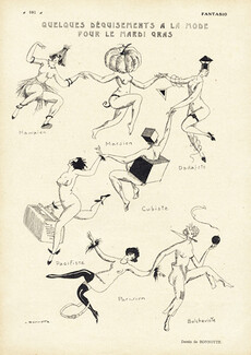 Léon Bonnotte 1922 Déguisements à la mode, Mardi Gras, Dadaiste, Cubiste, Bolchéviste...