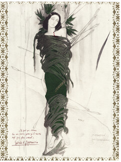 Léon Bakst 1911 Costume par Léon Bakst : Ida Rubinstein dans "Le Martyre de Saint Sébatien"