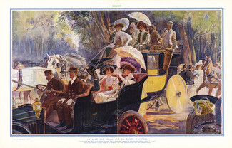Le Jour des Drags, sur la route d'Auteuil, 1908 - José Simont