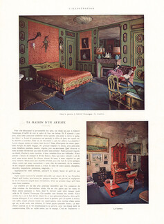 La Maison d'un Artiste, 1927 - Chez le peintre J-G Domergue Interior decoration, Clichés Vizzavona, Text by Jacques Baschet, 4 pages