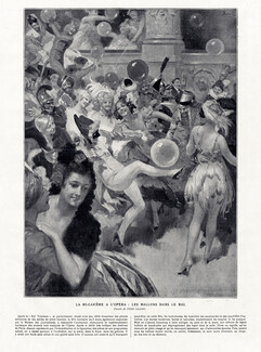 La mi-carême à l'Opéra - Les Ballons dans le Bal, 1921 - René Lelong Bal costumé