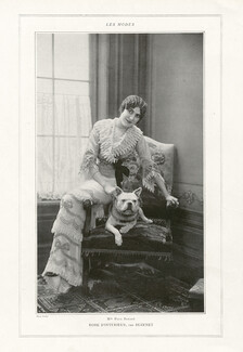 Buzenet (Couture) 1912 Portrait Pepa Bonafé, French Bulldog, Photo Talbot
