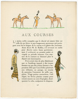 Aux Courses, 1914 - Gosé Gazette du Bon Ton, Horse Racing, Text by Régis Gignoux, 4 pages