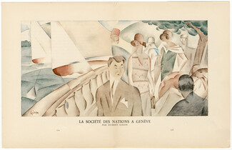 La Société des Nations à Genève, 1923 - Hubert Giron. La Gazette du Bon Ton, n°4