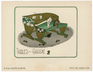 Tables-Gigogne, 1920 - Bagge & Huguet. La Gazette du Bon Ton, n°10 — Planche XLVIII