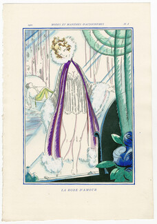 Modes et Manières D'Aujourd'hui 1920 "La Robe d'Amour" Robert Bonfils, Nightgown