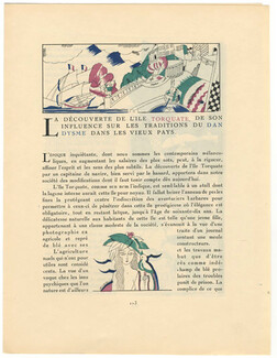 La Découverte de l'Ile Torquate..., 1920 - Charles Martin Gazette du Bon Ton, Texte par Pierre Mac Orlan, 4 pages