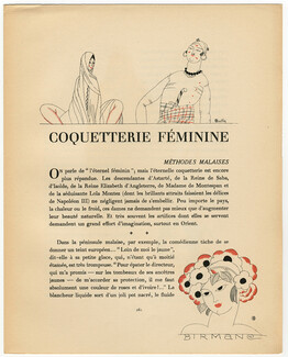 Coquetterie Féminine, 1922 - Charles Martin Gazette du Bon Ton, Hairstyle, Birmane, Ouled-Naïl, Moti, Ceylanaise, Text by George Cecil, 4 pages