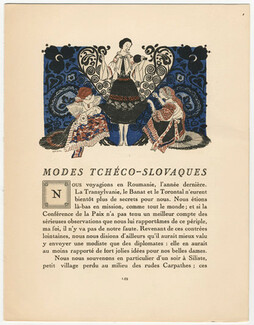 Modes Tchéco-Slovaques, 1920 - L'Hom Gazette du Bon Ton, Embroidery, Texte par Nicolas Bonnechose, 4 pages