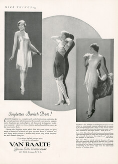 Van Raalte (Singlette Garments) 1927 Underwear, Chantilly Lace Brassiere, Silk, Nightgown