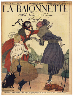 Gerda Wegener 1918 Elegantes, The war with Pins Hats, La Baïonnette Cover