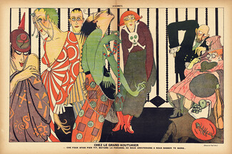 Paul Iribe 1917 Chez le Grand Kouturier, German Fashion Satire