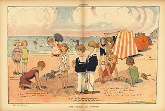 Marco De Gastyne 1918 "Une Plage de Guerre", Children playing war at the beach