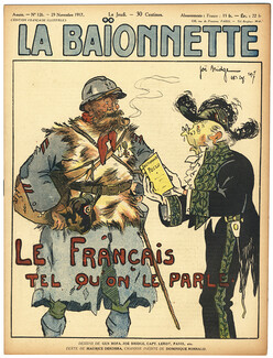 La Baïonnette 1917 n°126 Le Français tel qu'on le parle, Joë Bridge, Texte Dekobra