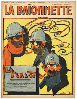 La Baïonnette 1917 n°128 Le Perlot, Harley, Mars Trick, Gus Bofa, Manfredini, Grand Aigle... 16 pages