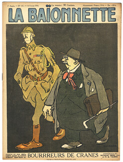La Baïonnette 1917 n°137 Bourreurs de crânes, Gus Bofa, Quint, Léonnec... Texte Bataille Henri, 16 pages, 16 pages
