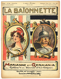 La Baïonnette 1917 n°146 Marianne et Germania, par Lucien Métivet