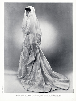 Carven 1950 Wedding Dress, Seeberger, Bianchini Férier
