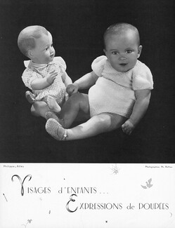 Visages d'enfants, Expressions de poupées 1937 Dolls, Toys Nain Bleu, Photos Pottier, 4 pages, 4 pages