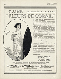 Claverie 1926 Gaine Fleurs de Corail, René Péan