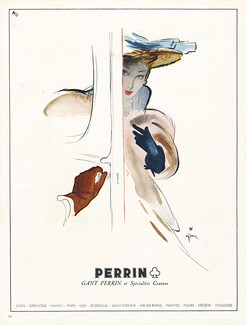Perrin (Gloves) 1947 René Gruau (S)