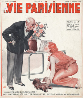Georges Léonnec 1934 Pekingese Dog, La Vie Parisienne cover