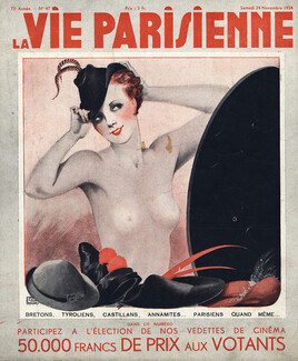 Georges Léonnec 1934 Hats, La Vie Parisienne cover