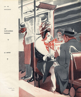 Bernard Becan 1934 Les Flirt-Express, Voyeur, Métro de Paris