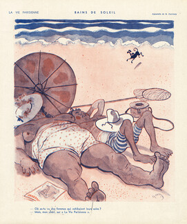 Carrizey 1934 Bains de soleil, Topless
