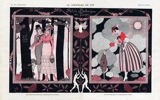 George Barbier 1915 "Le Jardinage en été" Petite Botanique des Dames, Botanical, Lovers