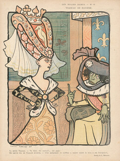 Lucien Métivet 1898 "Les Belles Dames" Ysabeau de Bavière, Charles VI, period costume, Hénin
