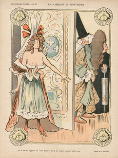 Lucien Métivet 1899 "Les Belles Dames" La Marquise de Montespan, Louis XIV "Le Roi Soleil" period costume