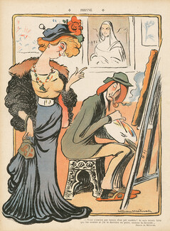 Lucien Métivet 1907 "Phryné" Courtisane, Art Modeling, Painter