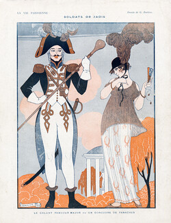 George Barbier 1916 ''Soldat de Jadis'' Panaches, Soldier, Elegant