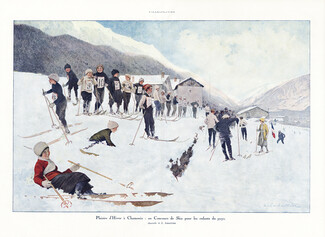 Plaisirs d'Hiver à Chamonix, 1921 - Ski, Winter Sports, Texte par Louis Sabattier, 4 pages