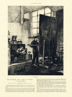 Les Ateliers des Prix de Rome à la Villa Médicis, 1926 - René-Marie Castaing Le Peintre, Texte par René-Marie Castaing, 4 pages