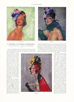 À Propos de Petits Chapeaux, 1933 - Domergue Hats, Portraits, Texte par Jacques Boulenger