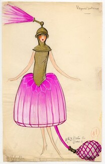 Madeleine Vilpelle 1920 Original Costume Design, Atomizer