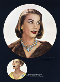 Cartier, Boucheron 1956 Turquoise Necklace, Topaze Earrings