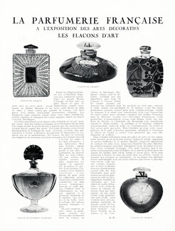 La Parfumerie Française - Les Flacons d'Art, 1925 - Glass industry History, Raymond Guerlain & Lalique, Shalimar, Texte par R. B.