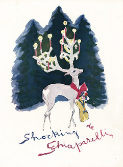 Schiaparelli (Perfumes) 1945 Shocking, Deer, Marcel Vertès