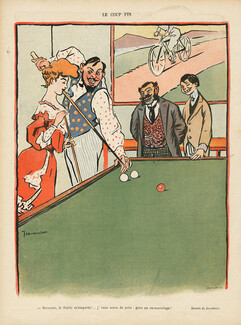 Jeanniot 1904 "Le Coup Fin" Billiards players