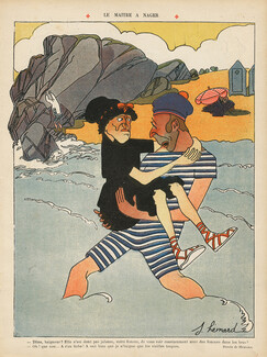 Joseph Hémard 1907 "Le Maitre à Nager" Lifeguard