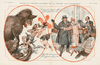 Chéri Hérouard 1924 "Petits et grands dangers de la chasse aux fourrures", Fur, Animals, Fox, Vison