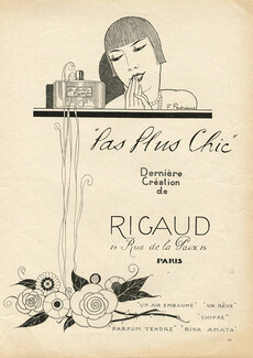 Rigaud (Perfumes) 1926 "Pas Plus Chic" Fabien Fabiano, Art Deco